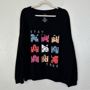 Disney Mickey Mouse Black Graphic Sweatshirt, Size XXL